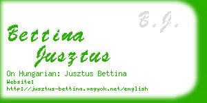 bettina jusztus business card